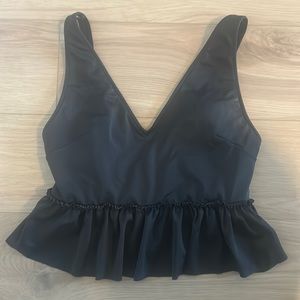 Kortni Jeane Peplum Swim Top black Medium